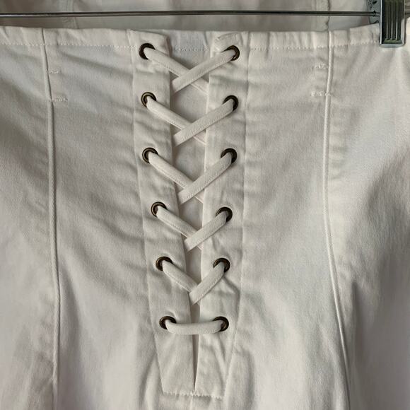 Wild Fable White Tube Bodycon Mini Dress Lace Up Back Removable Straps Size L - Picture 7 of 15